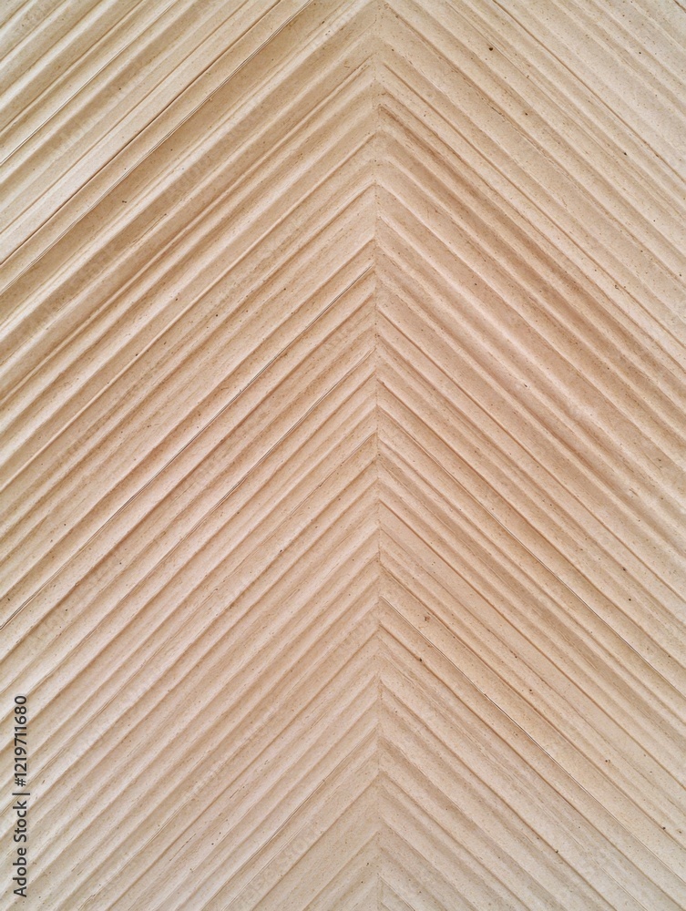 Symmetric neutral beige natural organic plant texture pattern with V-shape design, dry palm tree foliage - aesthetic brand graphic website design background for social media content marketing