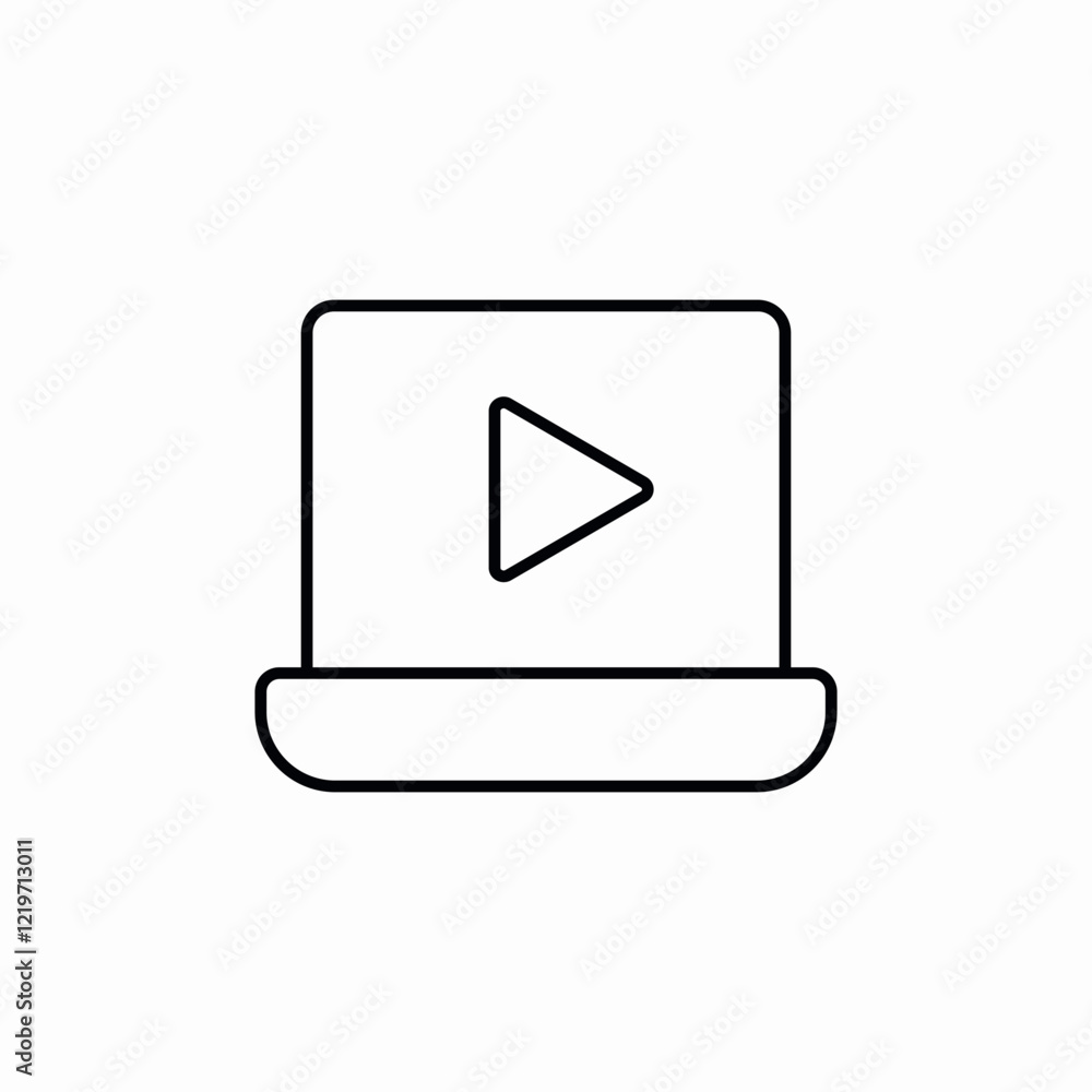 laptop media watch icon sign vector laptop media watch icon sign vector