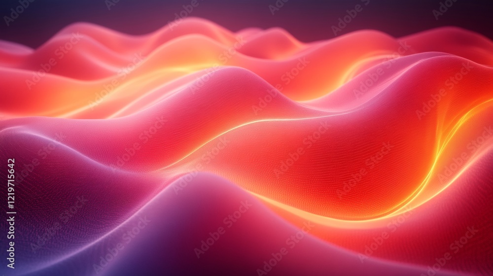 Obraz premium Abstract Waves of Fiery Red and Orange Light