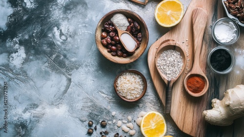 Healthy Breakfast Spread with Fruits and Nuts