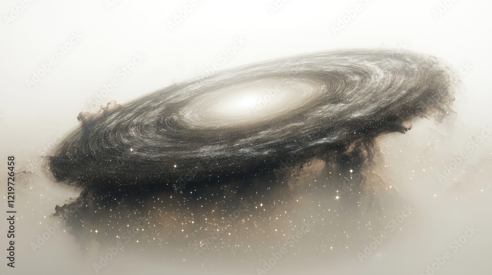 Fototapeta premium Spiral galaxy, nebula, stars, cosmic dust, ethereal.