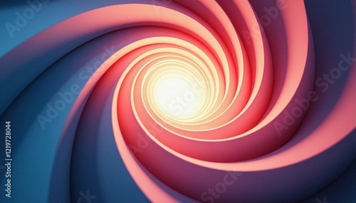 Abstract Digital Art Piece Celebrating World Cancer Day: Swirling Vortex of Pink and Blue Illuminated photo