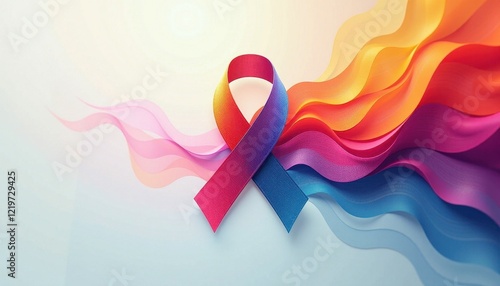 World Cancer Day Ribbon Symbolizes Awareness and Support for Cancer Survivors