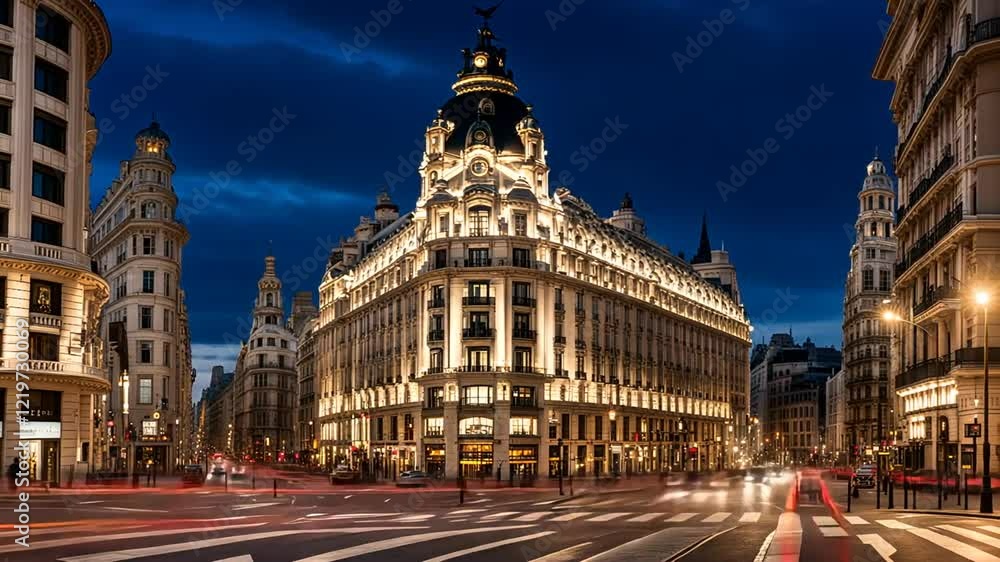 Modernist buildings on Madrid's Gran Via. Modernist buildings on Madrid's Gran Via.
