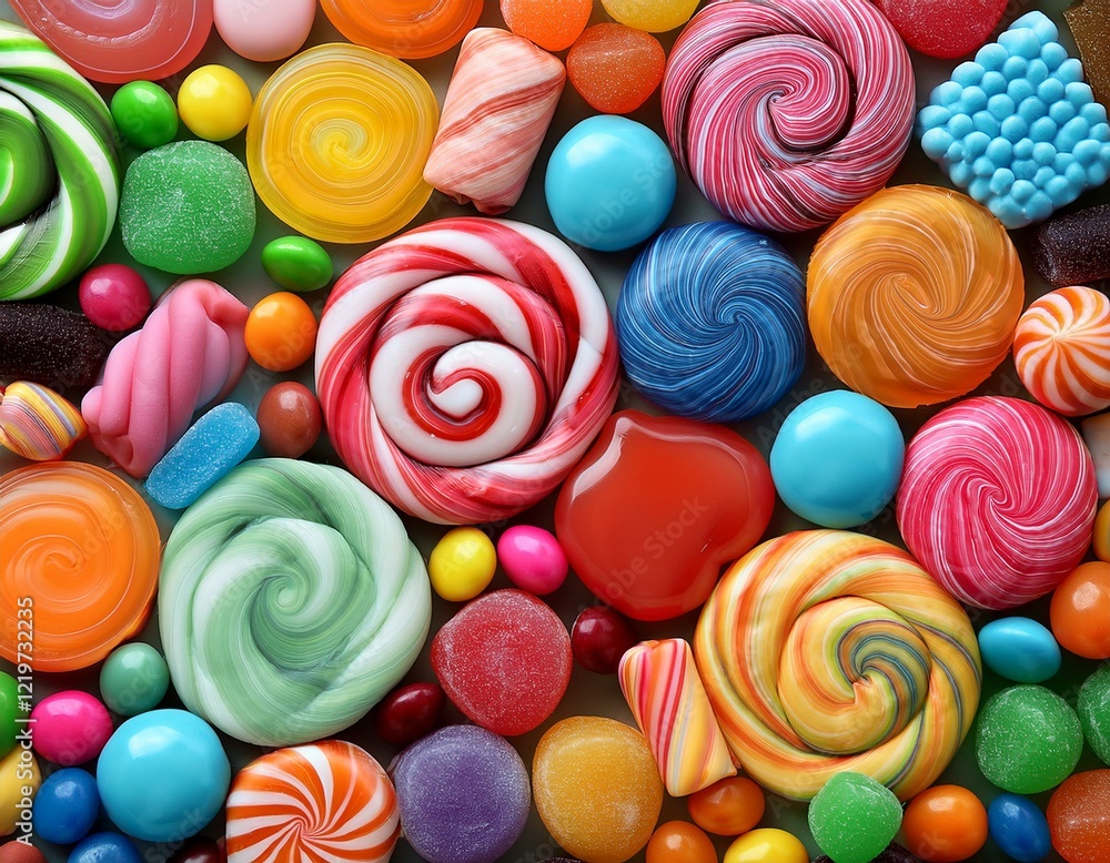 Fototapeta premium various kinds of colorful and cute candy backgrounds