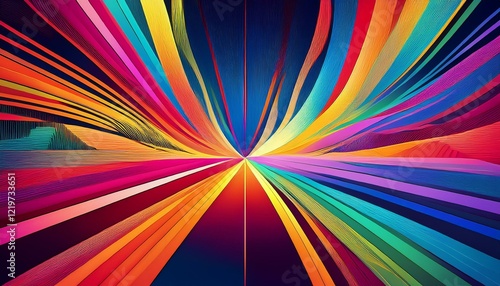 Wallpaper Mural abstract colorful lines Torontodigital.ca