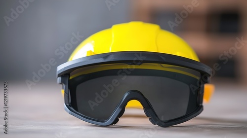 Safety gear for construction workers job site equipment indoor environment close-up view protection concepts photo