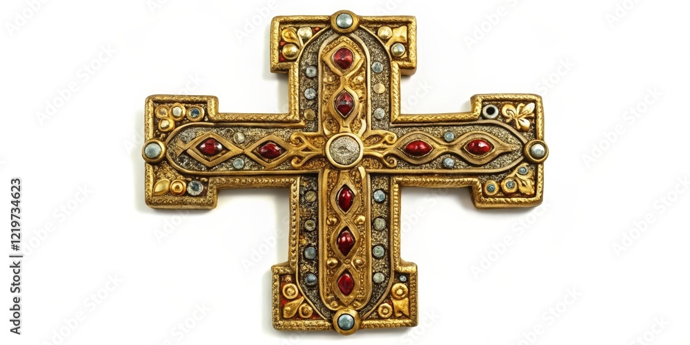 Ornate Cross with Gemstone Inlays Ornate Cross with Gemstone Inlays