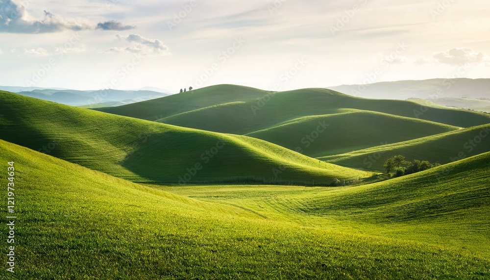 rolling green hills in vast grassy landscape rolling green hills in vast grassy landscape