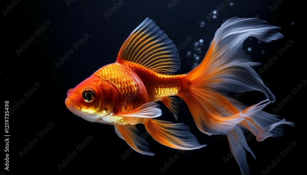 Fototapeta premium goldfish on black background