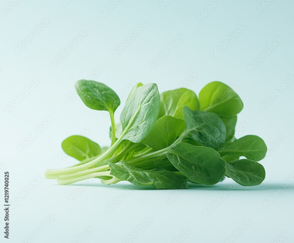 Obraz premium Fresh Green Spinach Leaves on Minimal White Background for Culinary and Organic Design 15