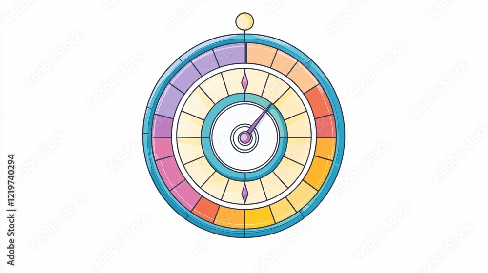 Vibrant Circular Alarm Clock Object Wide Angle Design Vibrant Circular Alarm Clock Object Wide Angle Design