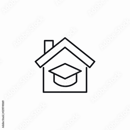 college student housing icon sign vector