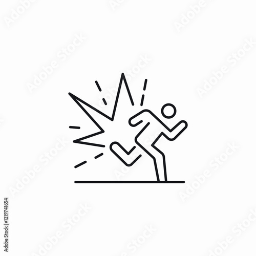 explosion run away icon sign vector