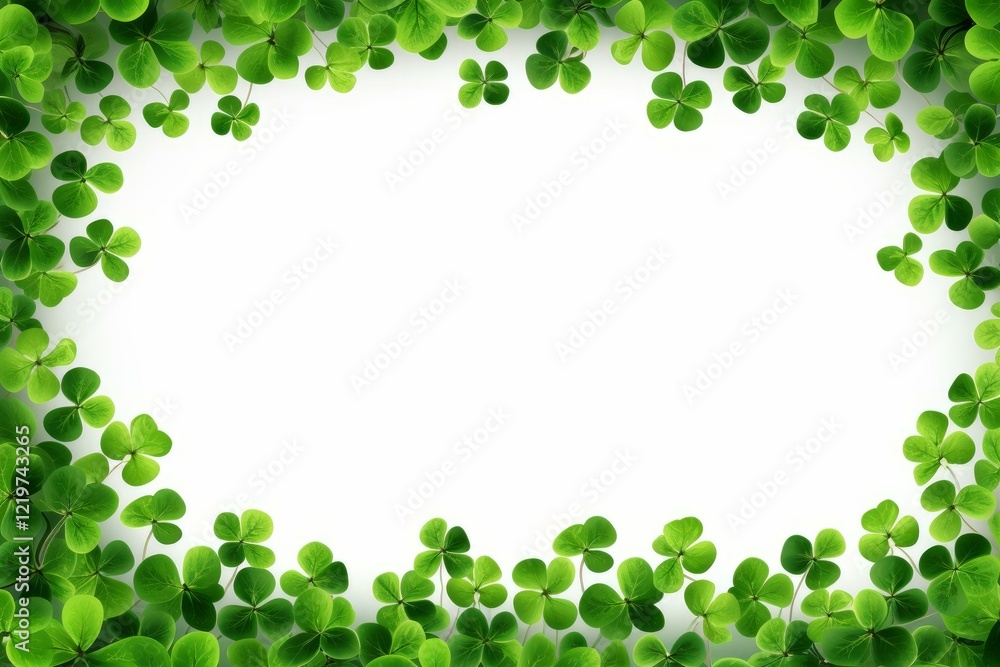 Green clovers framing white copyspace, perfect for saint patrick's day projects Green clovers framing white copyspace, perfect for saint patrick's day projects