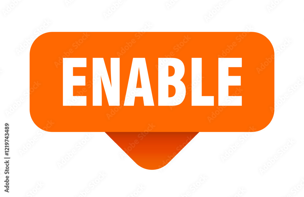 enable sticker. enable sign on transparent background enable sticker. enable sign on transparent background