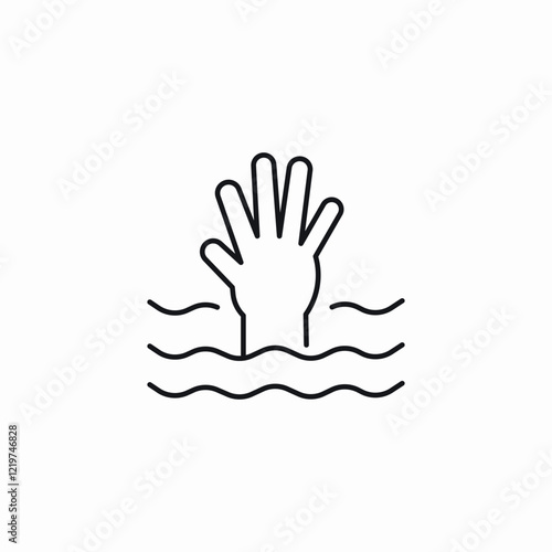 person drowning icon sign vector