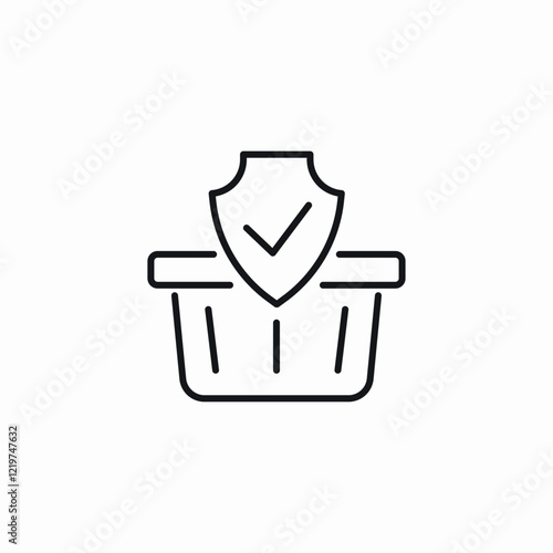 secured online shopping icon sign vector