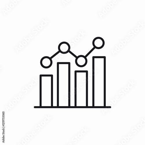 data points bar chart icon sign vector