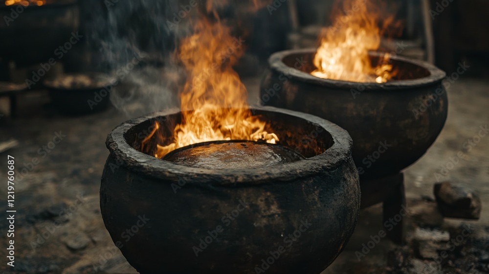 Traditional Cooking Methods in a Rustic Kitchen Traditional Cooking Methods in a Rustic Kitchen