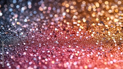 Luxurious metallic gradient card design with shimmering glitter for elegant event invitations