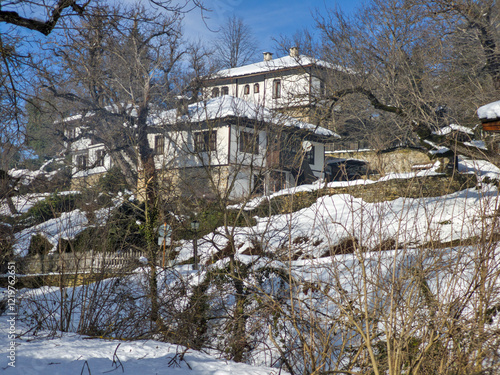 Winter panorama of village of Bozhentsi, Bulgaria photo