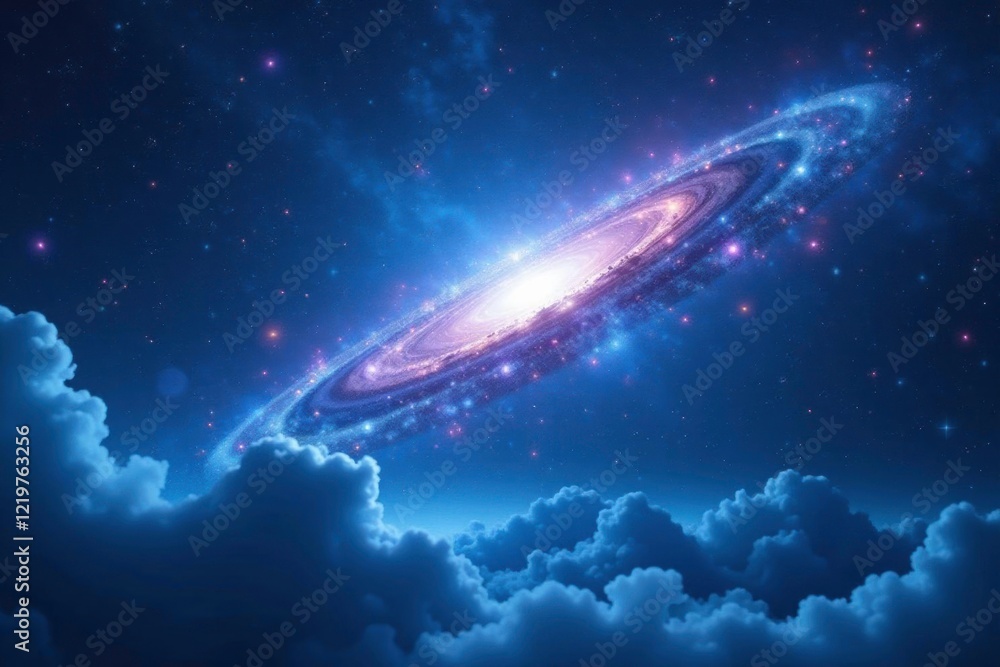 Cosmic wonder suspended in ethereal blue haze, cosmos, stellar Cosmic wonder suspended in ethereal blue haze, cosmos, stellar
