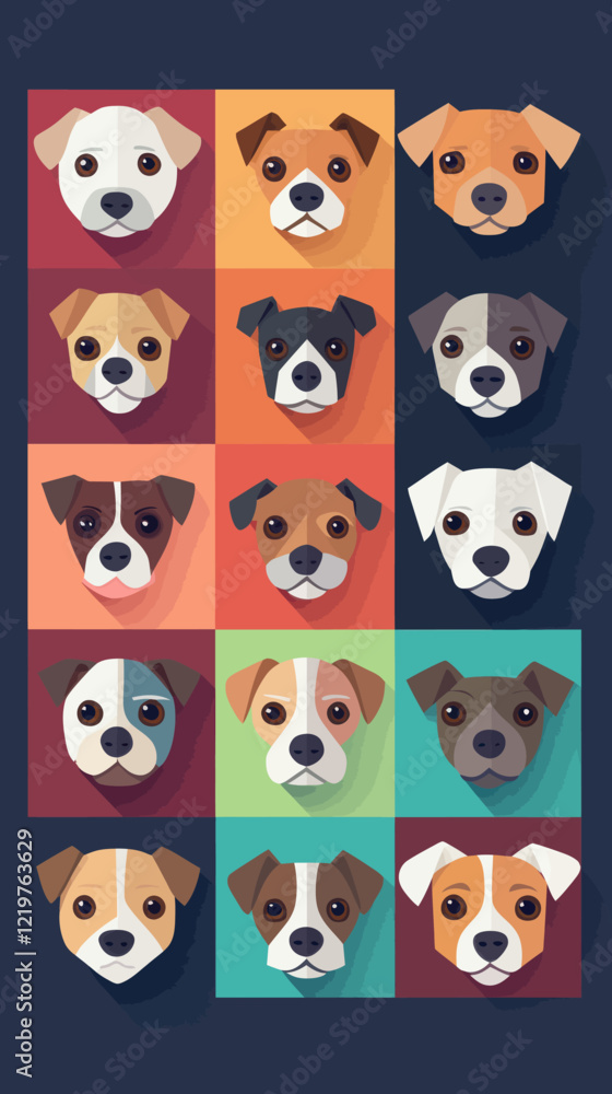 Minimalist Dog Icon Set in Flat Vector Design for Graphic Resources Minimalist Dog Icon Set in Flat Vector Design for Graphic Resources