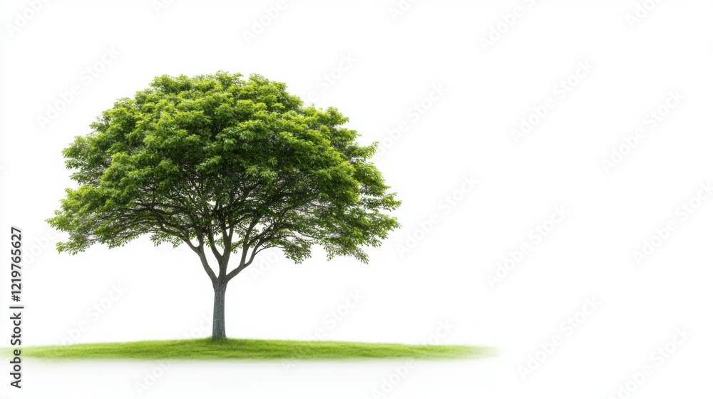 Lush Green Tree Isolated on White Background Symbolizing Nature, Growth, and Tranquility in a Minimalist Style Lush Green Tree Isolated on White Background Symbolizing Nature, Growth, and Tranquility in a Minimalist Style