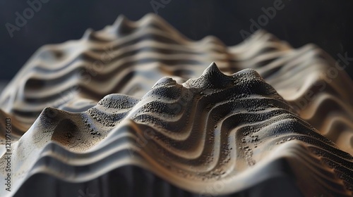 An object that appears to be composed of grains of sand that move slowly, forming unique patterns