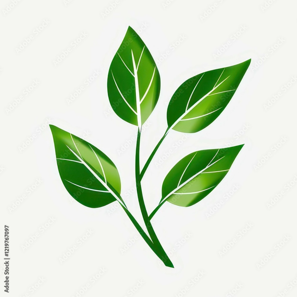Fototapeta premium Ecofriendly leaf icon, a symbol of natures beauty and sustainability. Perfect for greenthemed designs and ecology projects.