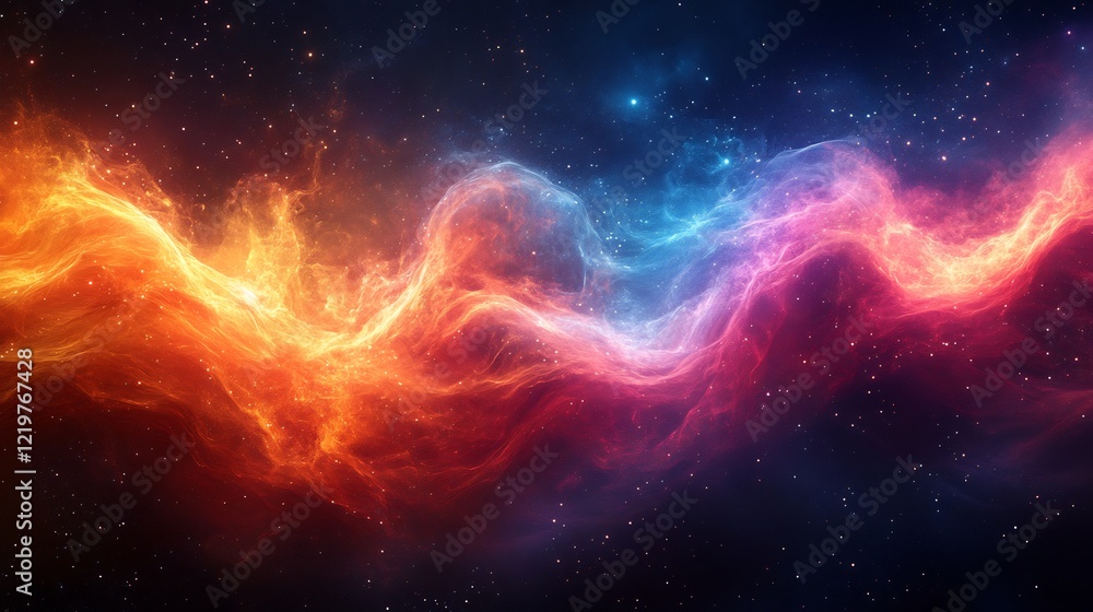 Creative representation of glowing cosmic winds Creative representation of glowing cosmic winds