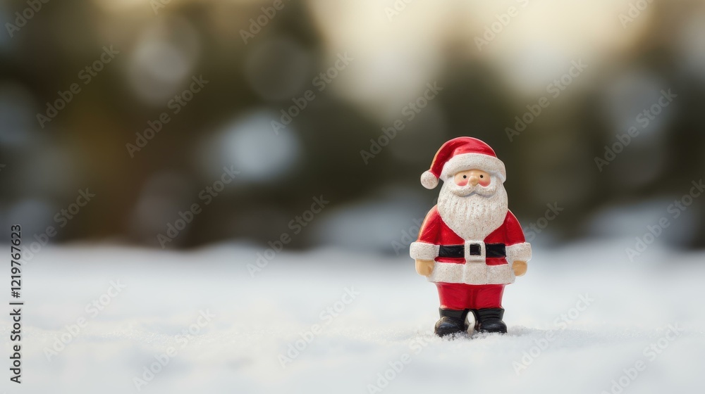 Adorable Santa Claus spreads cheer with a festive greeting against a softly blurred winter backdrop, perfect for the holidays. Adorable Santa Claus spreads cheer with a festive greeting against a softly blurred winter backdrop, perfect for the holidays.