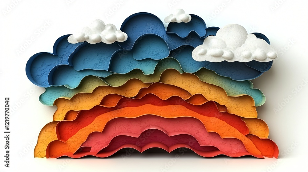 Colorful layered clouds rainbow art Colorful layered clouds rainbow art