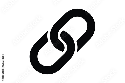 Chain Link Black Silhouette Vector Illustration Icon Design