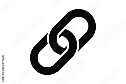 Chain Link Black Silhouette Vector Illustration Icon Design