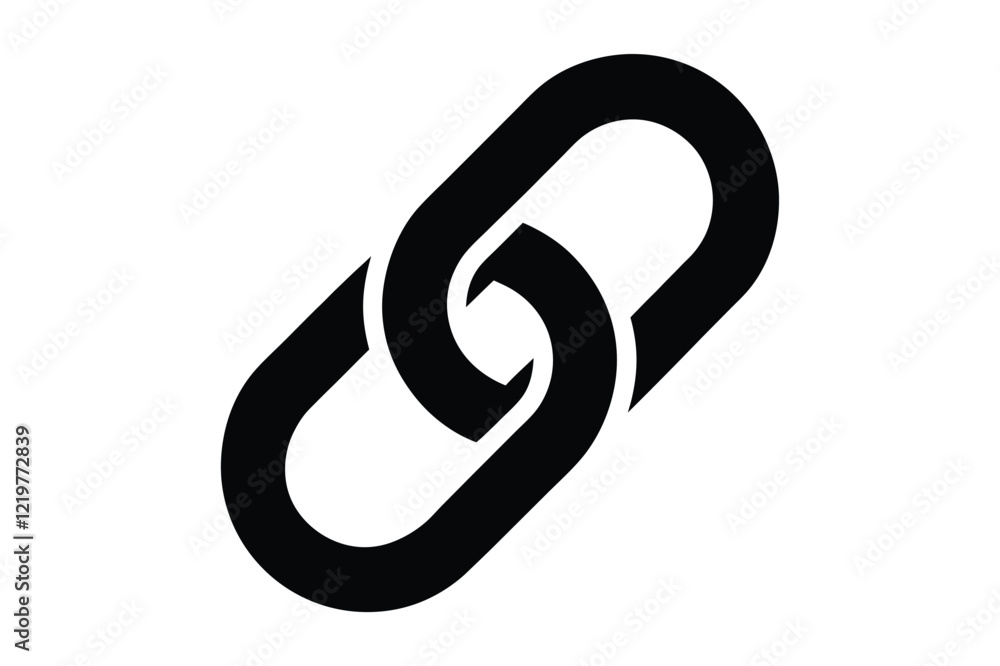 Chain Link Black Silhouette Vector Illustration Icon Design Chain Link Black Silhouette Vector Illustration Icon Design