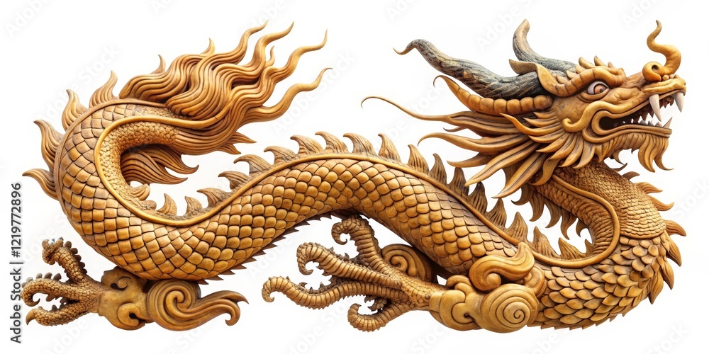 Fototapeta premium Golden Dragon Sculpture