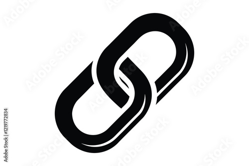 Chain Link Black Silhouette Vector Illustration Icon Design