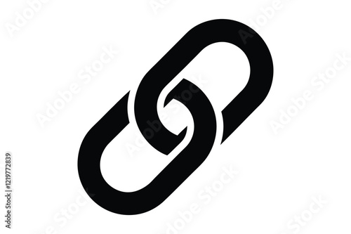 Chain Link Black Silhouette Vector Illustration Icon Design