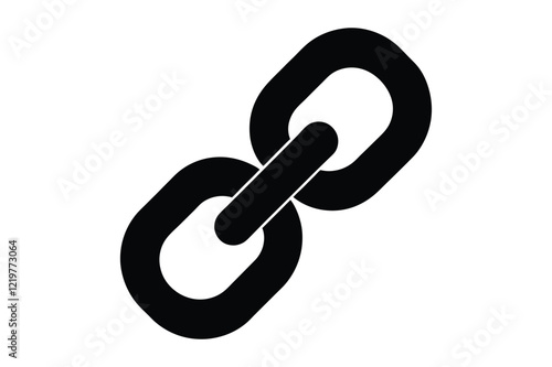 Chain Link Black Silhouette Vector Illustration Icon Design