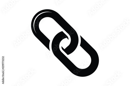 Chain Link Black Silhouette Vector Illustration Icon Design
