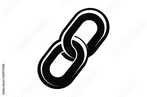 Chain Link Black Silhouette Vector Illustration Icon Design