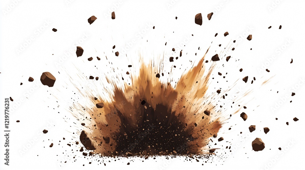 Explosive Dirt Debris Impact Wide Angle Center Explosive Dirt Debris Impact Wide Angle Center