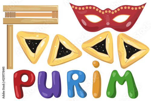 Happy Purim banner, vector illustration