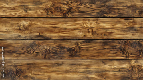 Texture of Thick Pine Wood Planks with Rich Golden-Brown Tones, Visible Knots, and a Rough, Unfinished Look for a Rustic, Natural Vibe