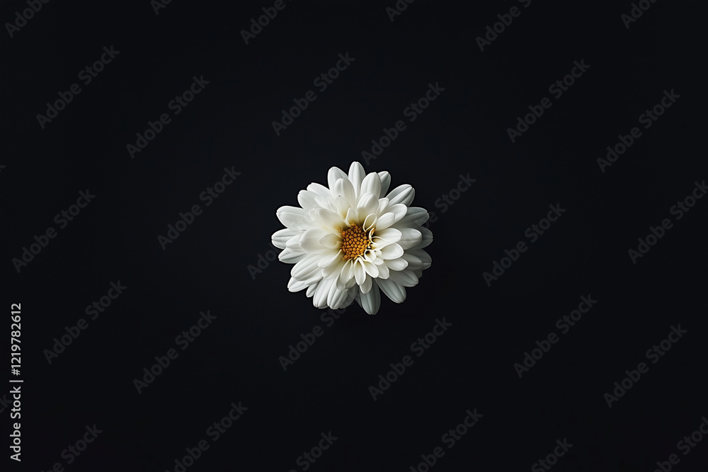 Obraz premium Chrysanthemum illuminated against dark background