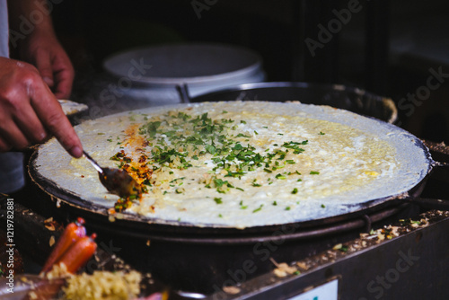 Photography Breakfast Street Food, Jian Bing, Cooking Fresh in China