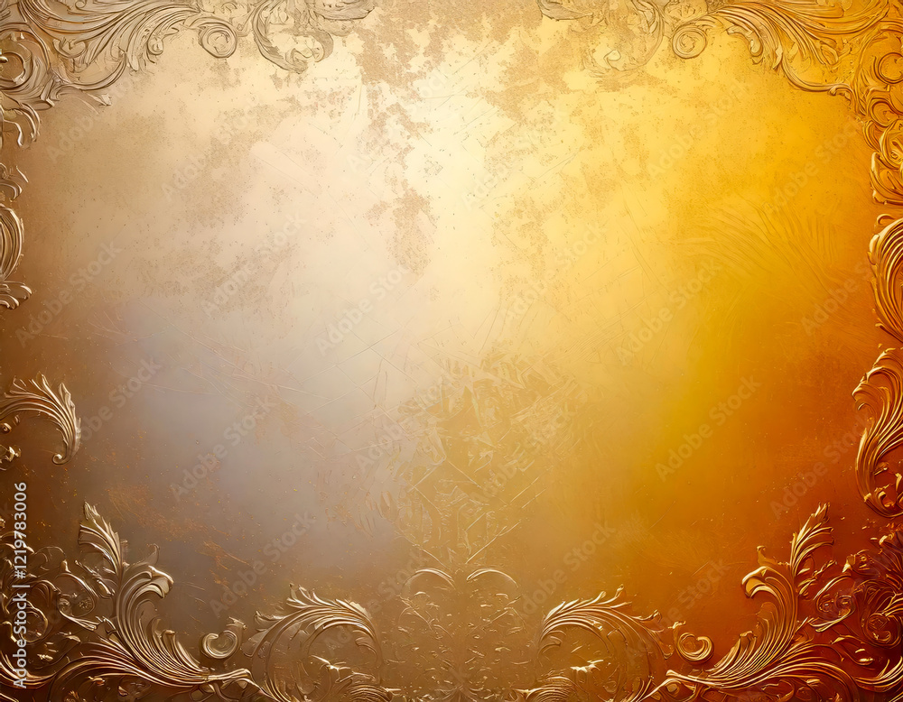 Floral tracery with fine gold detailing and a soft, glowing color scheme Floral tracery with fine gold detailing and a soft, glowing color scheme