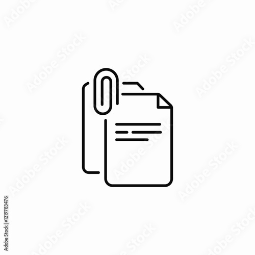 document attachment pages icon sign vector